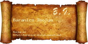 Baranics Ibolya névjegykártya